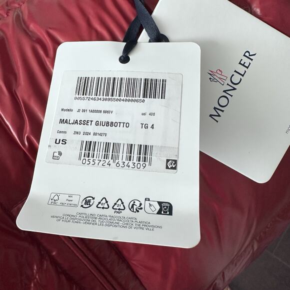 Moncler Puffer Down Jacket Red XL - Picture 9 of 9